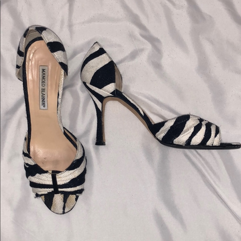 Manila Blahnik zebra heels